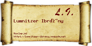 Lumnitzer Ibrány névjegykártya